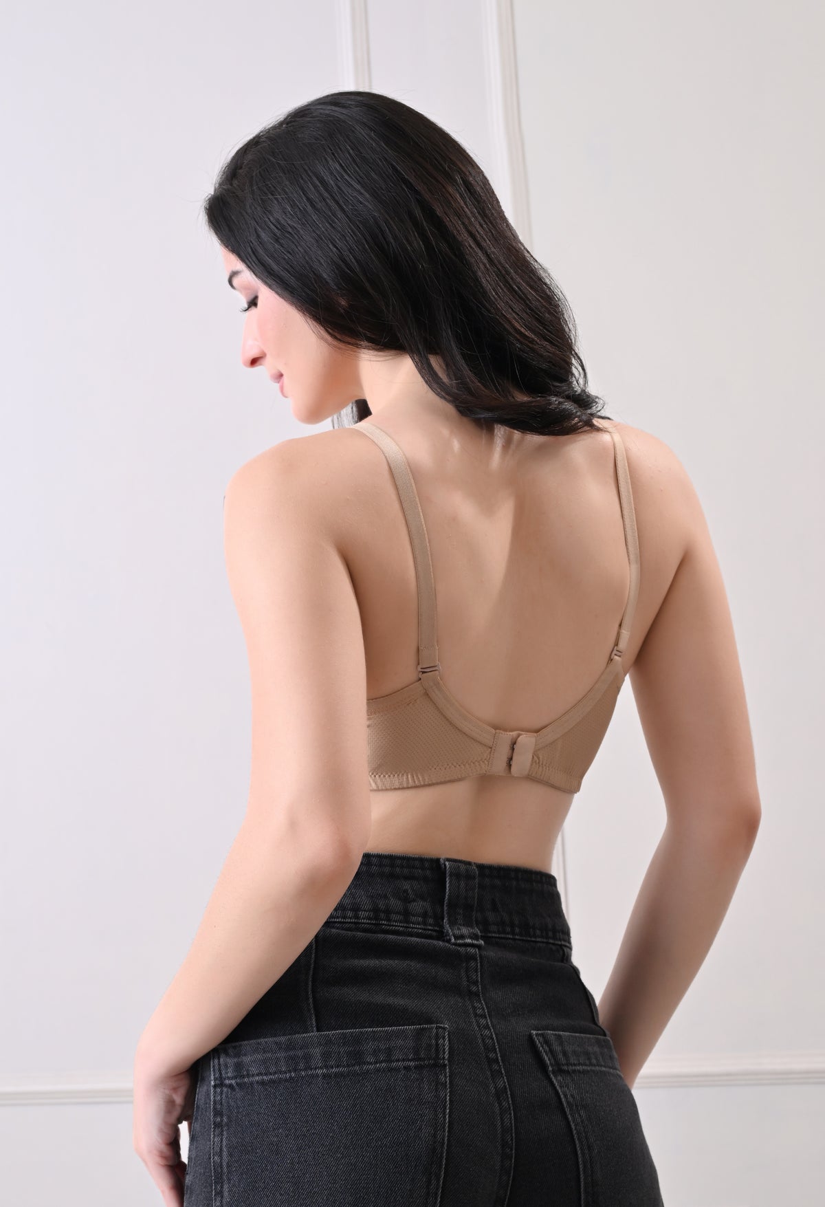 Butterfly Mould Dot Bra - Skin